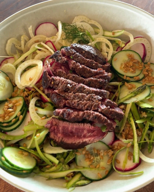 Australian Wagyu Filet & Farro Summer Salad